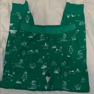 Green Ski Print Pajama Pants